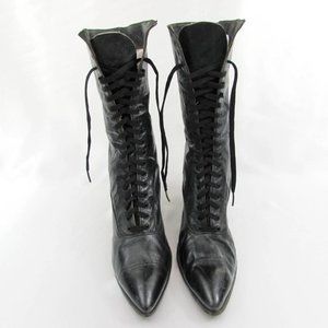Ladies black leather shoes